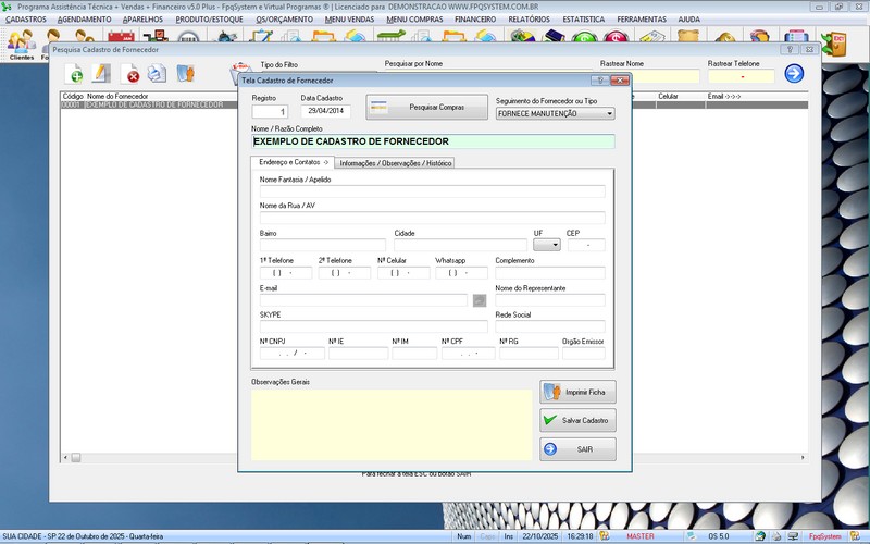 Programa OS Assistncia Tcnica 5.0 Plus