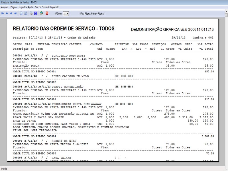 Imagens do Programa Grafica 5.5