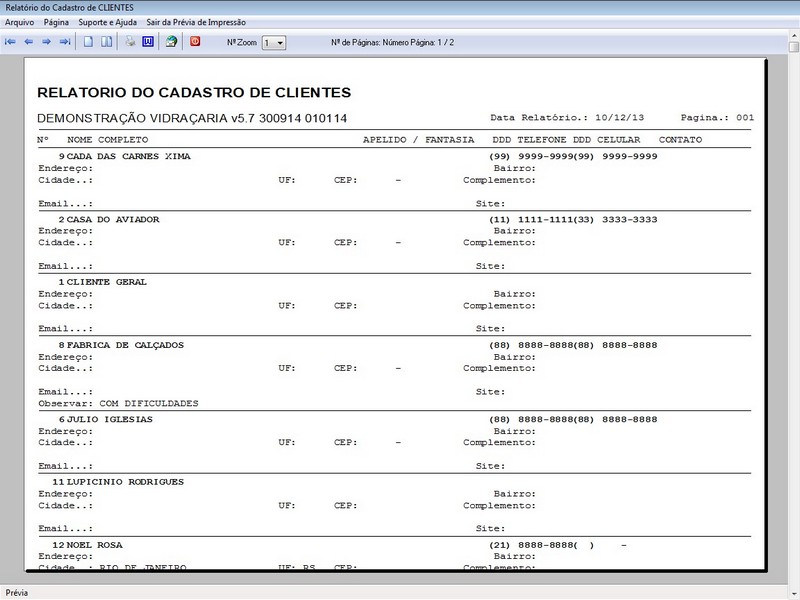 Imagens do Programa Vidraçaria e Esquadria v5.7 Plus