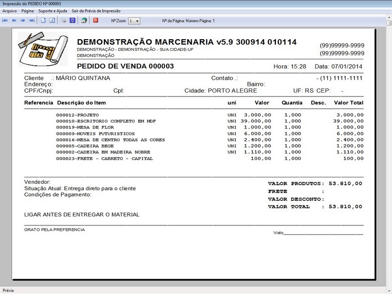 Imagens do Programa Marcenaria v5.9 Plus