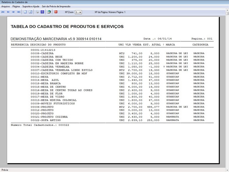 Imagens do Programa Marcenaria v5.9 Plus