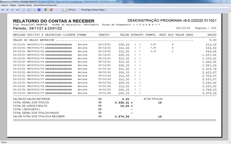 Imagens do Programa Serviços Gerais v6.6 Plus