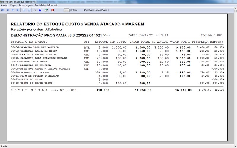 Imagens do Programa Servios Gerais v6.6 Plus