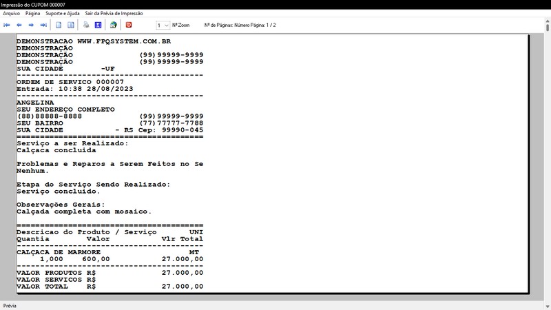 Imagens do Programa Marmoraria v6.8 Plus