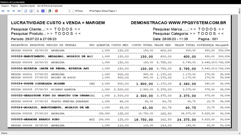 Imagens do Programa Marmoraria v6.8 Plus