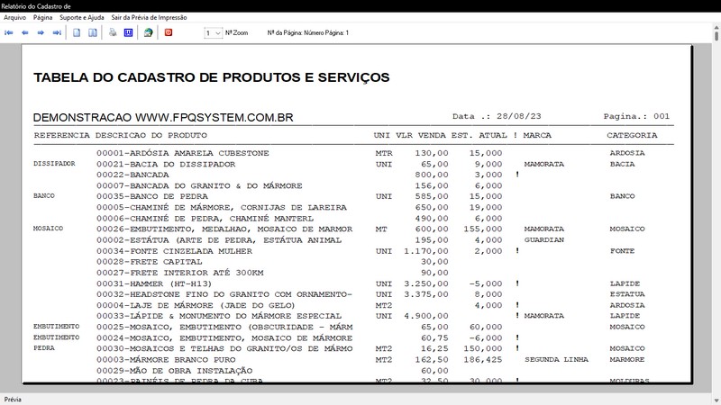 Imagens do Programa Marmoraria v6.8 Plus