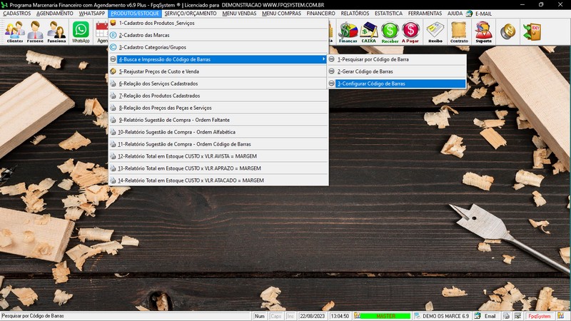 Imagens do Programa Marcenaria v6.9 Plus
