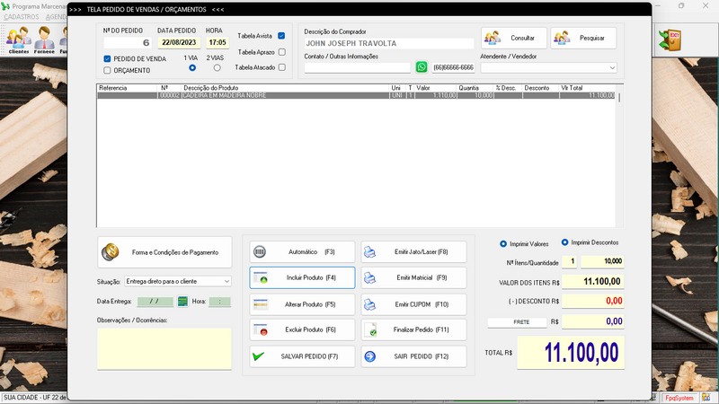 Imagens do Programa Marcenaria v6.9 Plus