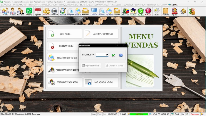 Imagens do Programa Marcenaria v6.9 Plus