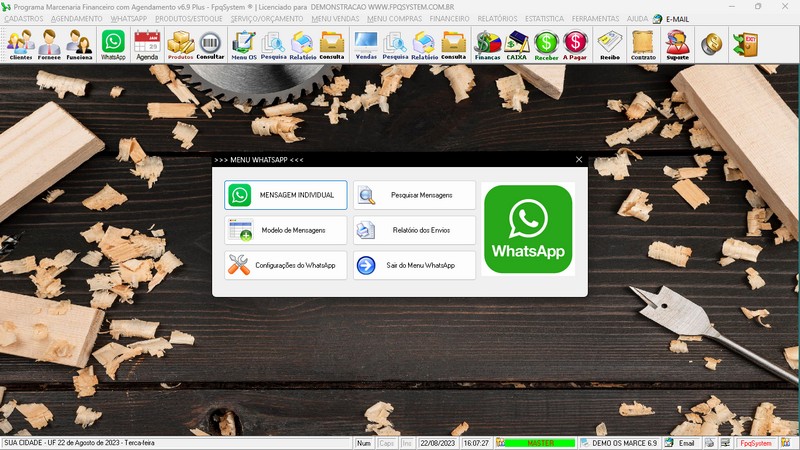 Imagens do Programa Marcenaria v6.9 Plus