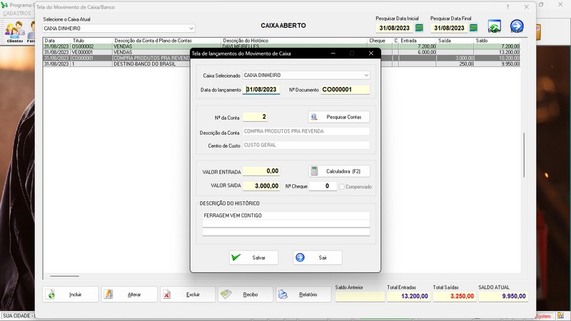 Imagem do Programa Serralheria, Agendamento e Financeiro 7.3 Plus