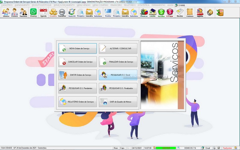 Imagens do Programa Serviços Gerais v7.6 Plus