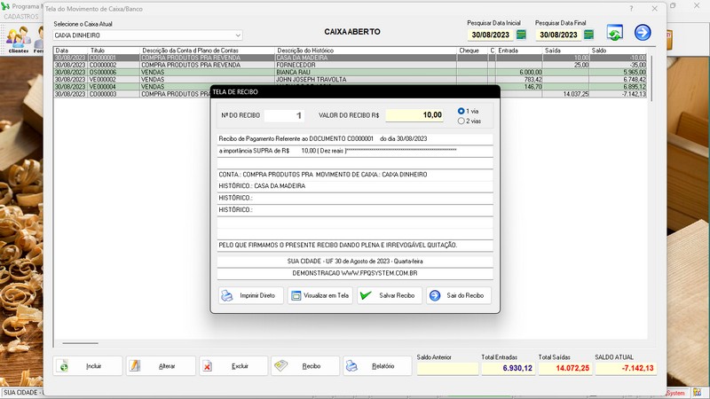 Imagens do Programa Marcenaria v7.9 Plus