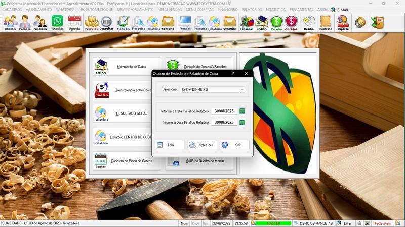 Imagens do Programa Marcenaria v7.9 Plus