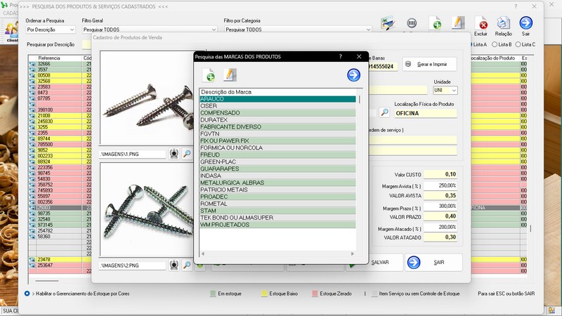 Imagens do Programa Marcenaria v7.9 Plus