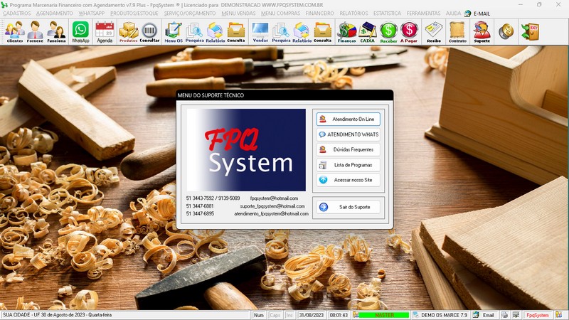 Imagens do Programa Marcenaria v7.9 Plus