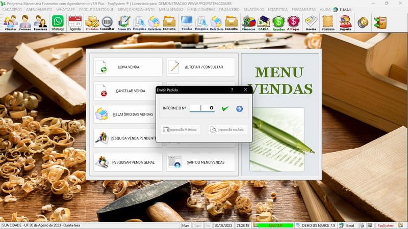 Imagens do Programa Marcenaria v7.9 Plus