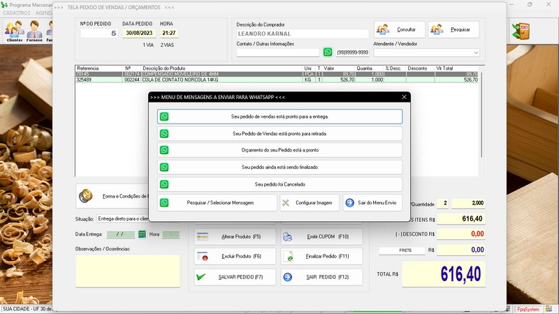 Imagens do Programa Marcenaria v7.9 Plus