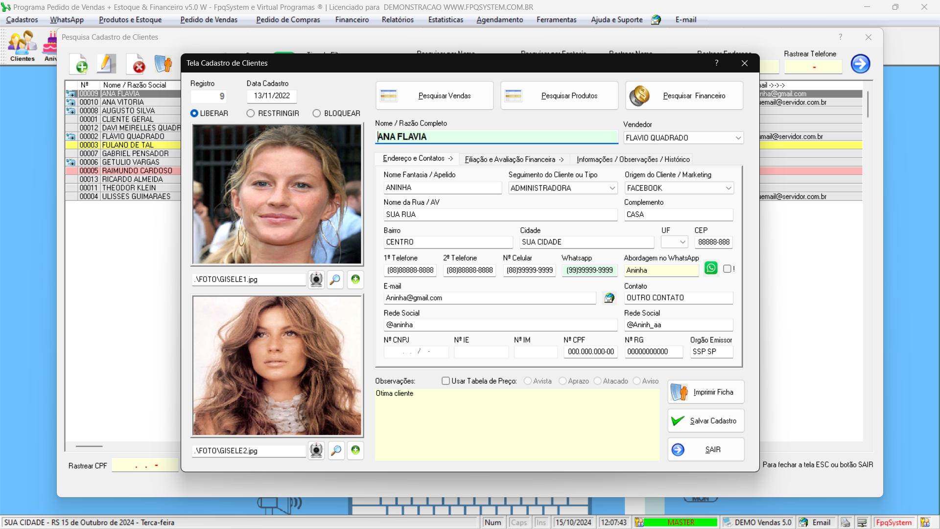 Programa Vendas 5.0 - Cadastro de clientes