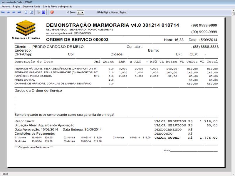 Tela do programa