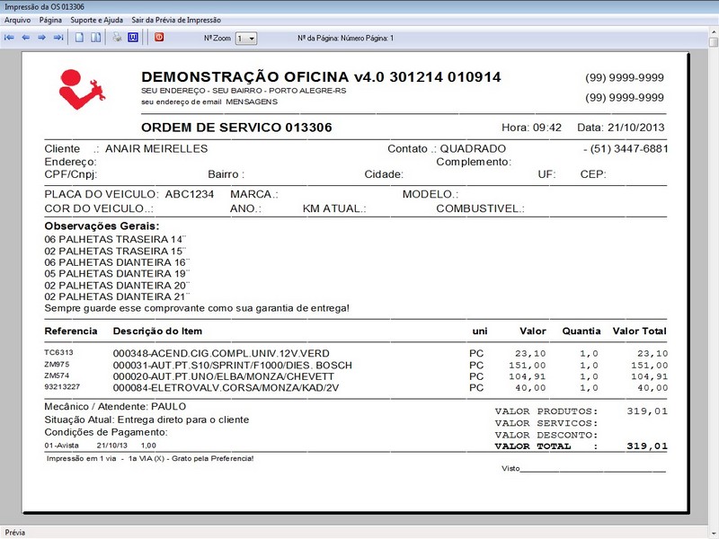 Programa OS Oficina Mecanica com Ordem de Servio e Financeiro v4.0