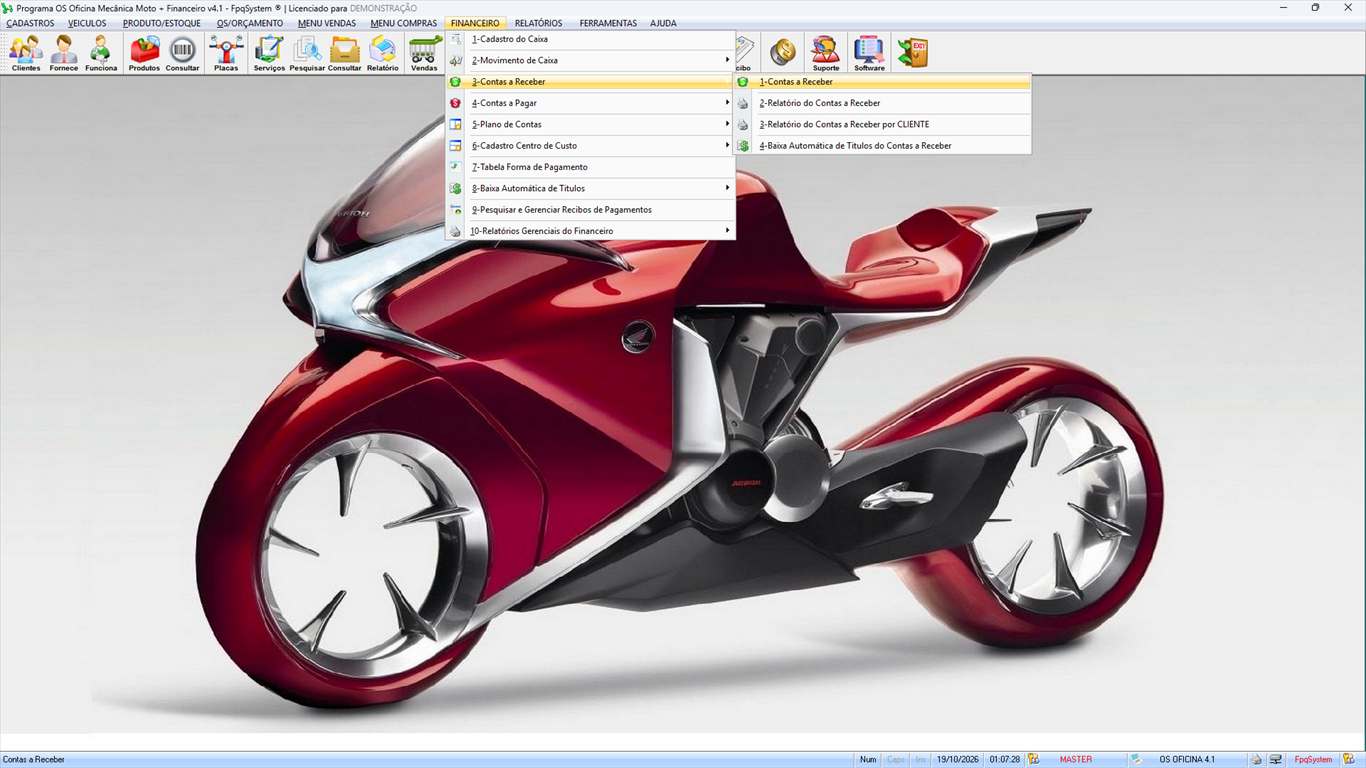Oficina MOTO + Vendas e Financeiro v4.1 - Menu Financeiro > Contas a Receber