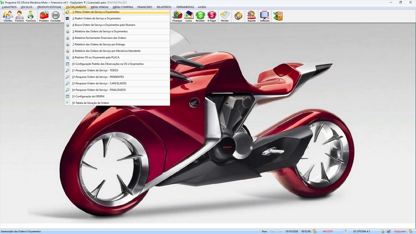 Oficina MOTO + Vendas e Financeiro v4.1 - Menu OS/Orçamento aberto