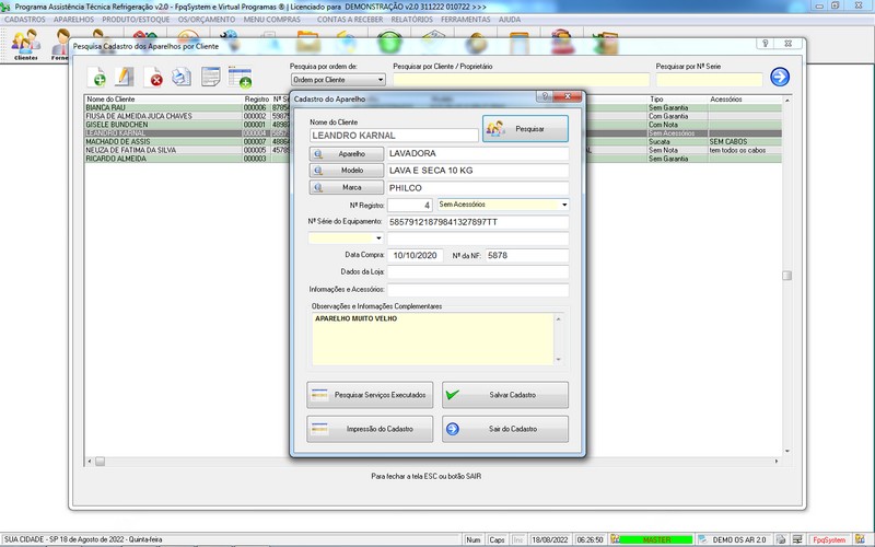 Programa OS Assistência Técnica para Refrigeração 2.0 Plus