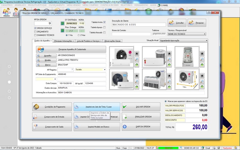 Programa OS Assistência Técnica para Refrigeração 3.0 Plus