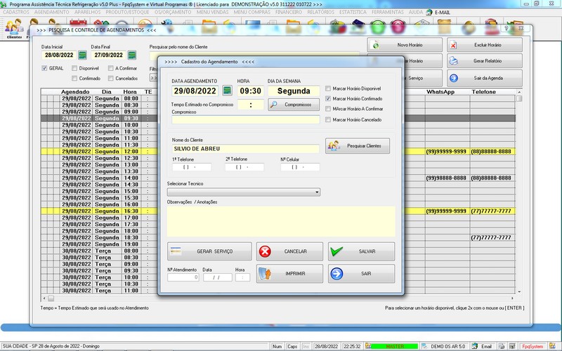 Programa OS Assistência Técnica para Refrigeração 5.0 Plus