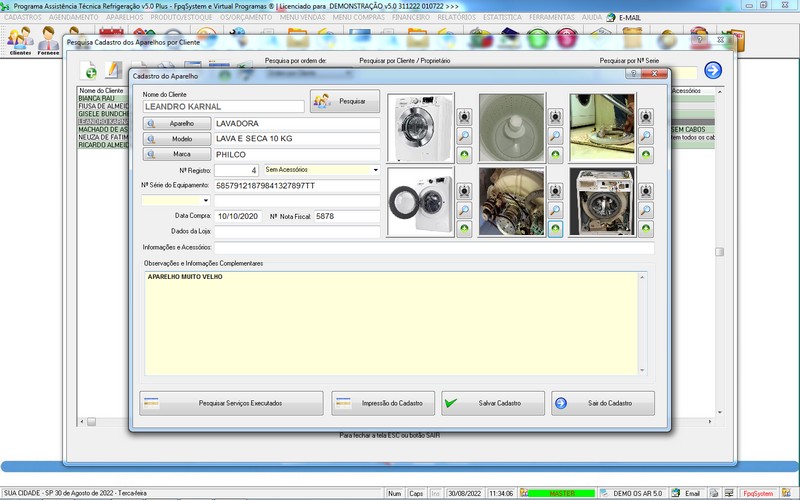 Programa OS Assistncia Tcnica para Refrigerao 5.0 Plus