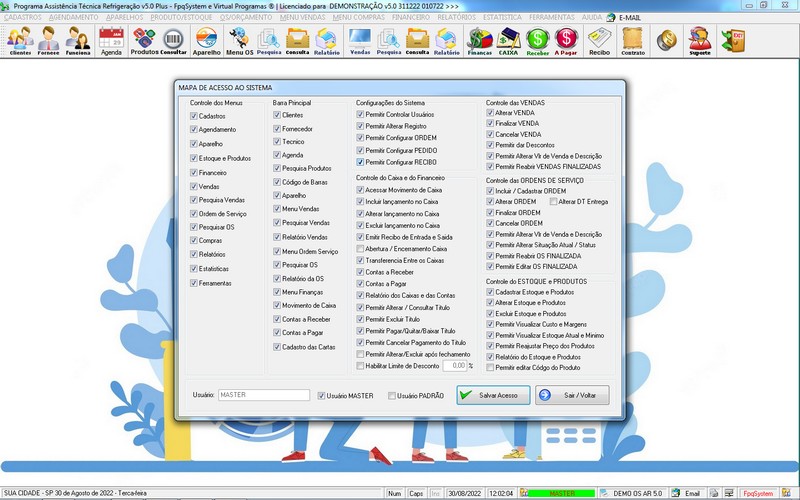 Programa OS Assistência Técnica para Refrigeração 5.0 Plus