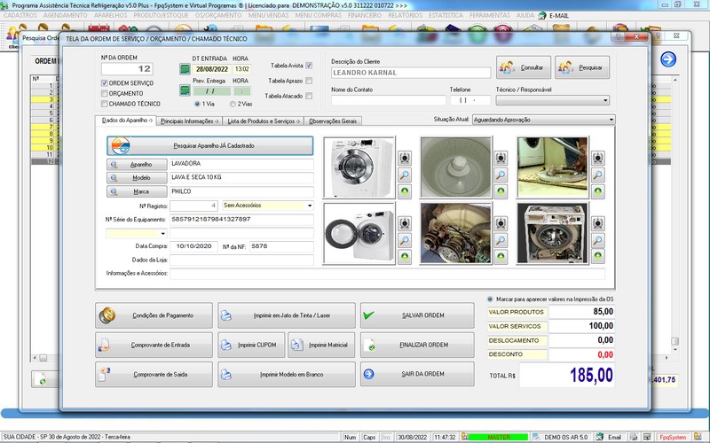 Programa OS Assistência Técnica para Refrigeração 5.0 Plus