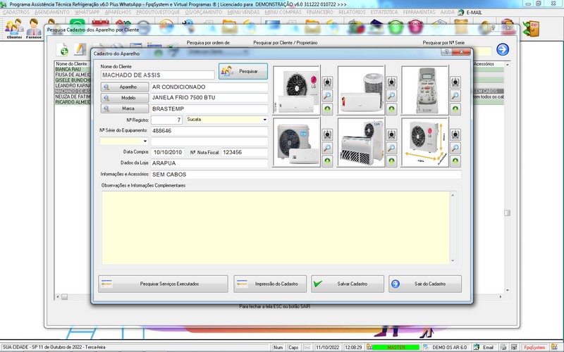 Programa OS Assistência Técnica para Refrigeração 6.0 Plus