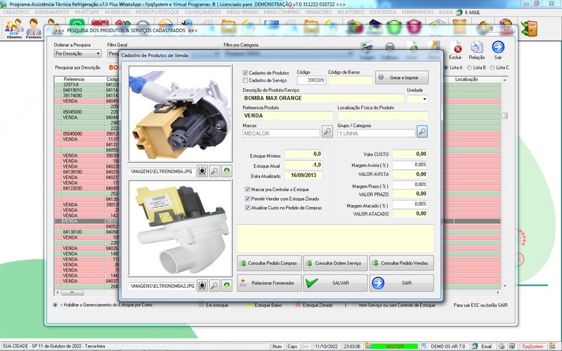 Programa OS Assistência Técnica para Refrigeração 7.0 Plus