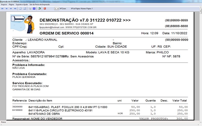 Programa OS Assistência Técnica para Refrigeração 7.0 Plus