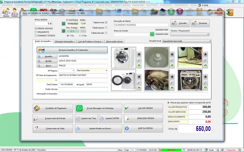 Programa OS Assistência Técnica para Refrigeração 7.0 Plus